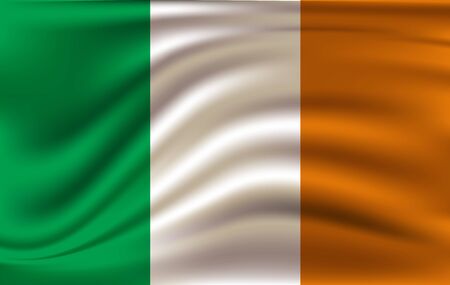 Ireland waving and closeup flag illustration. Perfect for background or texture purposes.のイラスト素材