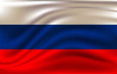 Flag of Russia waving in the wind. vector EPS10のイラスト素材