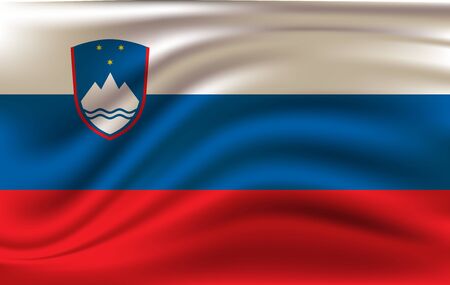 Flag of Slovenia waving in the windのイラスト素材