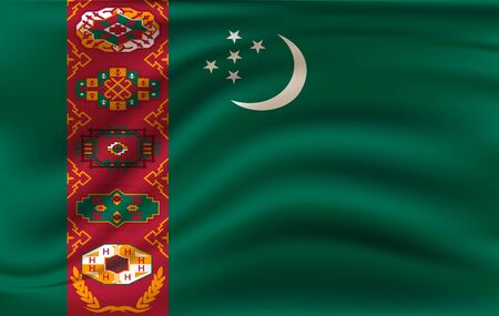 The Flag Of The Republic Of Turkmenistan - vector illustrationのイラスト素材