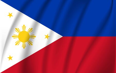 Flag of the Philipines waving in the wind. 10 epsのイラスト素材