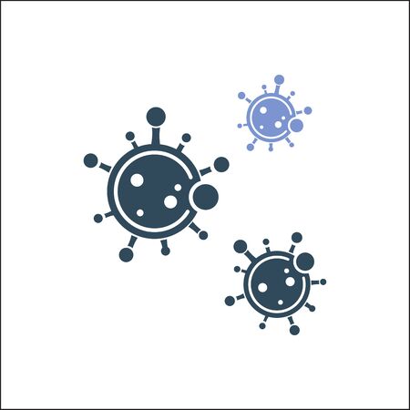 Bacteria Cell vector icon. Coronavirus bacteria, isolated on white background. Three Bacteria black icons in flat design. Vector illustrationのイラスト素材