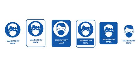 BLUE MANDATORY MASK PANELのイラスト素材
