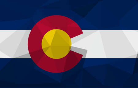 COLORADO flag map in geometric,mosaic polygonal style. Abstract tessellation,background. Low poly vector illustration EPS10のイラスト素材