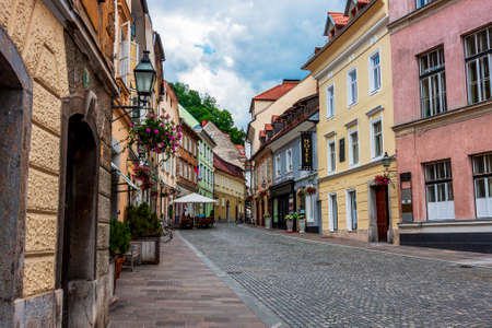 Ljubljana Town Hall in Gothic style was built in 1484 in the old townのeditorial素材