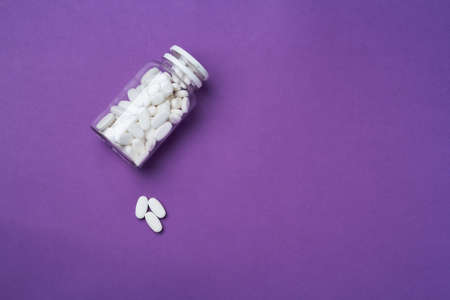 sports supplement creatine powder on black background copy spaceの写真素材