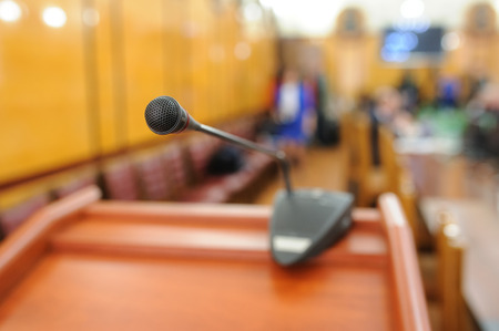 A mic in front of an Audienceの写真素材