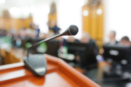 A mic in front of an Audienceの写真素材