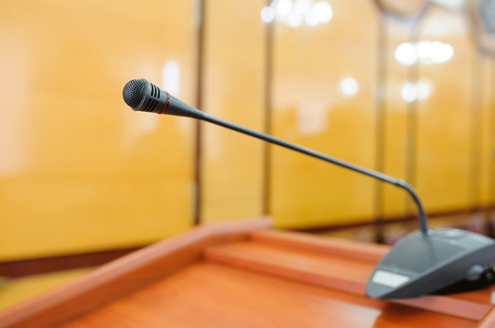 A mic in front of an Audienceの写真素材
