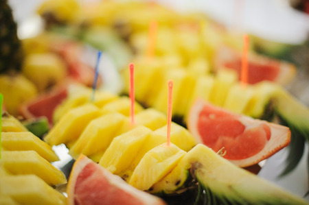 nice looking and tasty pineapple on wedding receptionの写真素材