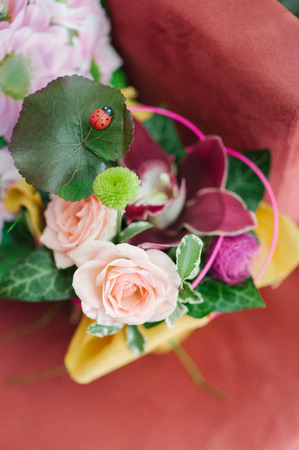 wedding decor at restaurant with all beauty and flowersの写真素材