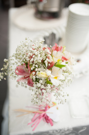 wedding decor at restaurant with all beauty and flowersの写真素材
