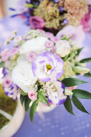 wedding decor at restaurant with all beauty and flowersの写真素材