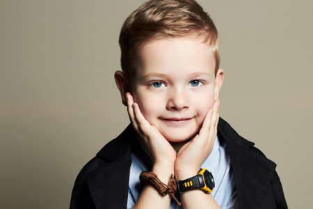 funny child.handsome little boy.fashion childrenの写真素材