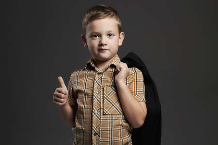 fashionable little boy.stylish child in suit. fashion children.business kidsの写真素材