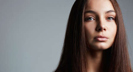 beautiful girl close-up portrait. Sad young woman. Beauty Fashion Portraitの写真素材