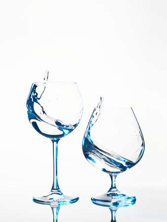 beautiful still life. Glasses with water. art poster. Fresh Pure Clean water for good health Healthの写真素材