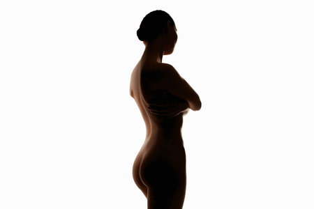female silhouette. body woman. Back of girlの写真素材