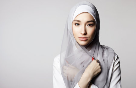 beautiful islamic young woman. beauty girl in hijab. fashion oriental model