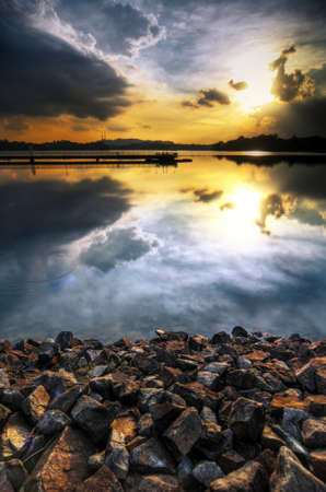 Reflections of the Sunsetの写真素材