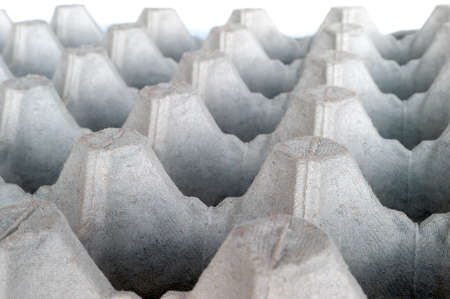 An Empty Biodegradable Molded Pulp Fiber Egg Carton Tray.