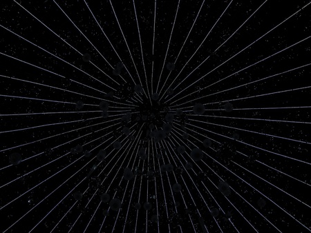 Space travel at hyperspace speeds (landscape view)の写真素材