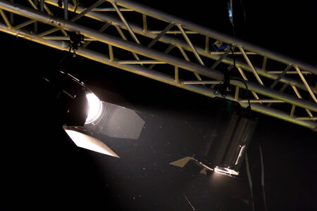 Spot lights shining down on the stageの写真素材