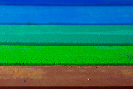 Close up shot of a row of chalk sticksの写真素材