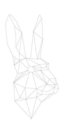 simple polygone vector art of easter rabbit . Vector illustrationのイラスト素材