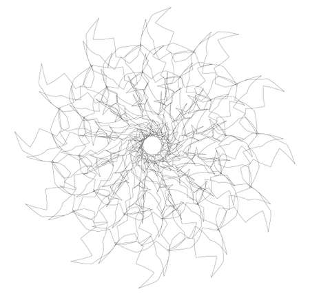 vector line art of round decorative fractal mandala . Vector illustrationのイラスト素材