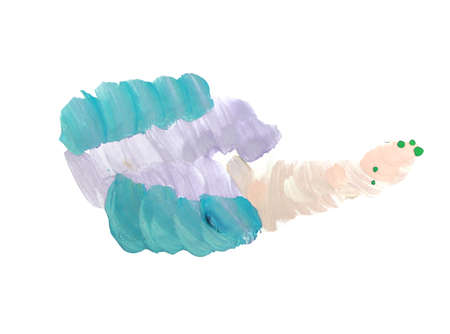 water color hand painted blue and pink abstract background illustration with paint spot