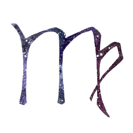 watercolor art of signs of the zodiac. Virgoの写真素材