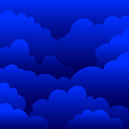 Dark cartoon clouds background Vector blue skyのイラスト素材