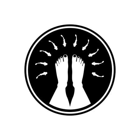 Fish massage procedure silhouette vector illustrationのイラスト素材