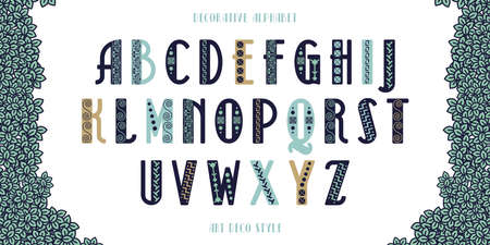 Alphabet in art deco style vector isolated lettersのイラスト素材