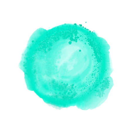 Watercolor turquoise splash round elementのイラスト素材