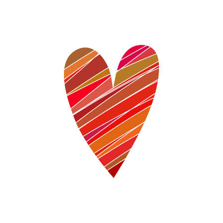 Isolated heart picture in red hues with mosaic multicolored elementsのイラスト素材