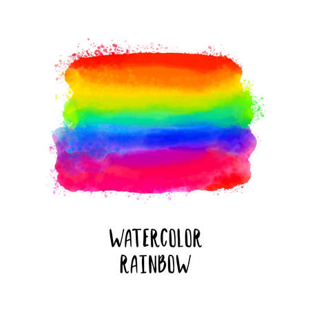 Isolated watercolor bright colorful rainbow element for your designのイラスト素材