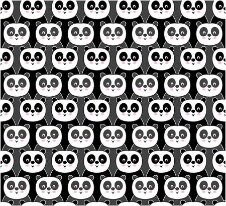 Seamless pattern with Repeated pandas. Colorful texture for fabric or design with pandasのイラスト素材