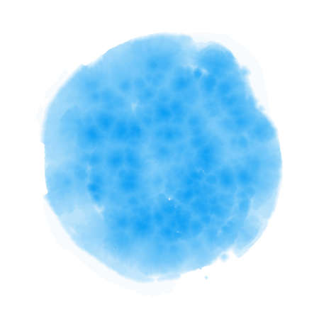 Watercolor hand drawn blue round element. Water drawingのイラスト素材
