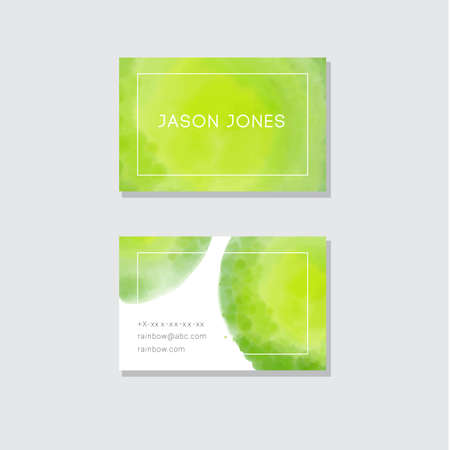 Watercolor juicy green business card design templateのイラスト素材