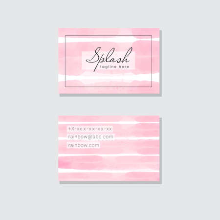 Watercolor light pink business card design templateのイラスト素材