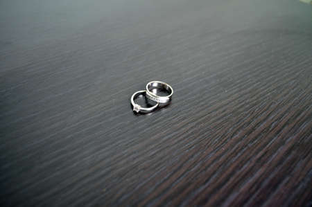 two wedding rings in white gold with diamonds