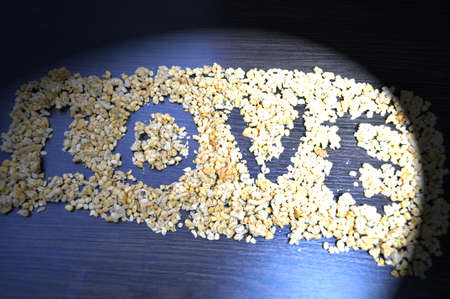 granola from oatmeal - written the word loveの写真素材