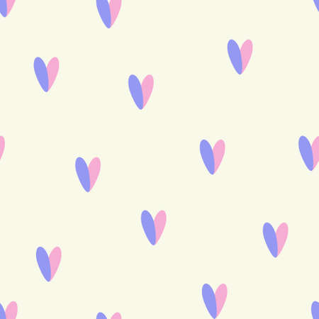 Blue and pink hearts romantic seamless vector pattern, love pattern, St. Valentine Day, invitationのイラスト素材
