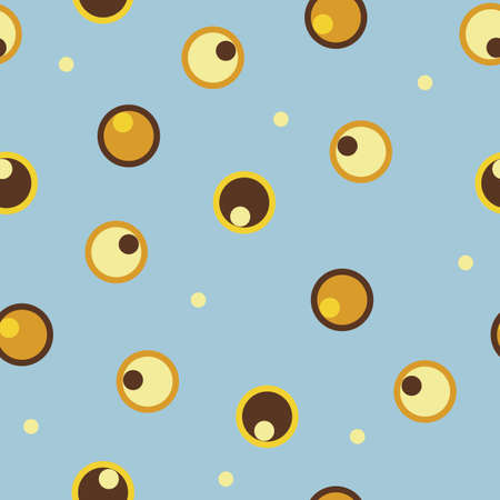 60s 70s mod seamless vector pattern, mid century wallpaper, retro vintage background. Circles textile pattern.のイラスト素材