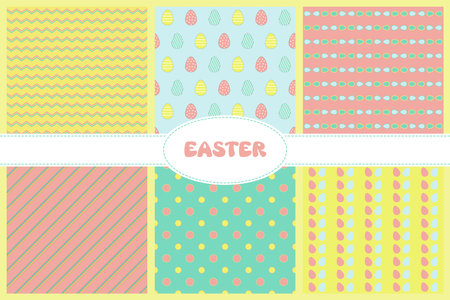 Set of seamless patterns design. Endless texture. For greeting card, invitation card, banner, web, wallpaper, wrapping paper, textile.のイラスト素材