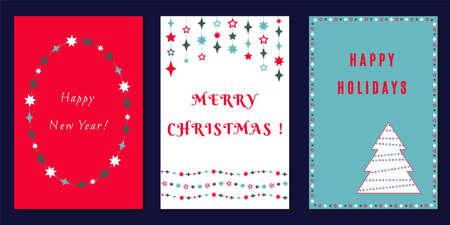 Christmas and New Year greeting cards.のイラスト素材
