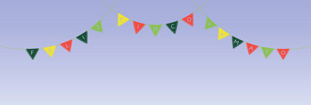 Cinco de Mayo banner. Festive papel picado garlands. Vector illustration.のイラスト素材