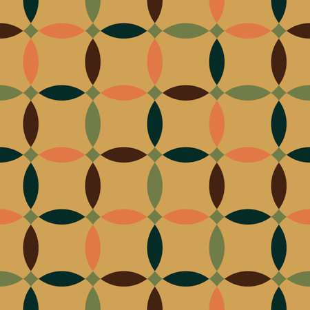 Modern mid century seamless pattern. Abstract geometric background.のイラスト素材
